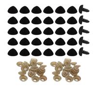 JIHUOO Lot de 100 nez de sécurité en plastique et velours pour la fabrication de poupées et d'ours en peluche avec rondelles