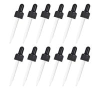 JIHUOO Lot de 12 compte-gouttes en verre de 30 ml pour huiles, compte-gouttes à pointe droite, petits compte-gouttes pour huiles essentielles, pipettes, compte-gouttes de laboratoire, compte-gouttes