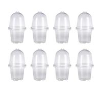JIHUOO Lot de 12 pots de fleurs en plastique transparent avec dôme pour petites plantes, pots de fleurs pour pépinière, semis, semis, pots de culture de jardinage, 9 cm