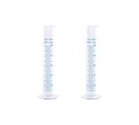 JIHUOO Lot de 2 cylindres gradués en plastique transparent avec marquage double face, 50 ml