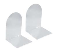 JIHUOO Lot de 2 serre-livres en acrylique transparent en forme d'arche pour bureau, bibliothèque, serre-livres