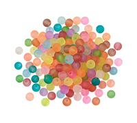JIHUOO Lot de 200 Perles Rondes en Verre givré de 8 mm pour Bracelets d'amitié, Perles Multicolores pour la Fabrication de Bijoux