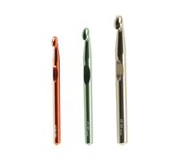 JIHUOO Lot de 3 grands crochets en aluminium de 15 mm, 12 mm, 10 mm, grandes aiguilles à crochet en métal pour crochet, couvertures, tapis