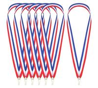 JIHUOO Lot de 30 cordons de médaille rayés pour médaille de natation, médaille de sport, cordon tour de cou avec clips à pression pour enfants