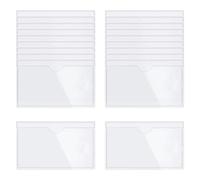 JIHUOO Lot de 30 Pochettes adhésives en Plastique Transparent pour Cartes d'index, Pochettes de Protection pour classeurs, Petites Pochettes pour Cartes de bibliothèque, Porte-étiquettes, 8 x 10 cm