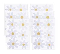 JIHUOO Lot de 36 stickers muraux en vinyle Motif marguerites blanches