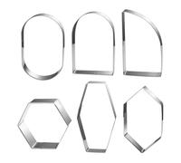 JIHUOO Lot de 6 emporte-pièces en forme de plaque géométrique en acier inoxydable pour biscuits, fondants, crêpes, fruits, légumes, argile polymère