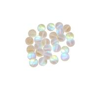 JIHUOO Perles Rondes en Verre Perles en Cristal Mat Scintillantes Perles Pierre de Lune Givrée pour la Fabrication de Bijoux 6 mm 100 pièces