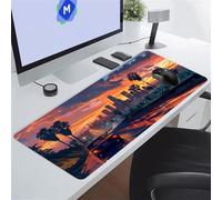 Jiian Tapis de Souris XXL Gaming 900x300x2 mm, Cité Crépuscule Grand Tapis de Bureau, avec Base en Caoutchouc Antidérapant, pour Bureau et Maison