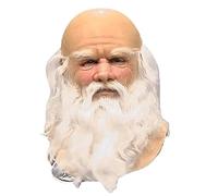 JIIENO Masque du Père Noël avec une barbe blanche Latex Masque de Noël mignon adultes Masques faciaux pour cosplay Costume Costume Party Carnival Christmas Cosplay Tools