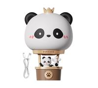 Jiimhte Lampe montgolfière, lampe de bureau en forme de panda, rechargeable, veilleuse à 3 vitesses à intensité variable pour salon, dortoir, maison