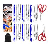 Jiimhte Outil Casse-Carapace de Crabe - Outils de Cuisine ergonomiques pour Fruits de mer | Kit Ciseaux à Crabe et Casse-Noix - pour Maison Cuisine extérieur Camping Pique-Nique Restaurant fête