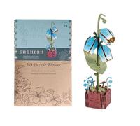 Jiimhte Puzzle en Bois 3D - Kit de Construction de Fleurs Artisanal - Puzzle en Bois | Décoratif Étagère Projet Familial Loisir Créatif Relaxant