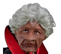 Jiimhte Réaliste Vieil Homme Masque, Super Doux Masque De Tête De Ride Humaine Réaliste, Masque De Vieil Homme En Latex Avec Cheveux, Masque De Noël, Rides Effrayantes Accessoires Cosplay