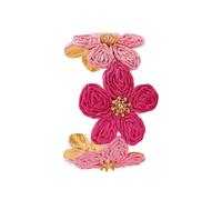 jiingekk Artistique pour femme fait main raphia et alliage tissé floral bijoux cadeau style vintage rétro tressé floral bijoux, taille unique, Comme décrit