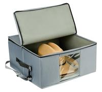 jiingekk Boîte de rangement pliable de grande capacité avec bandoulière et poches en maille en tissu Oxford, gris, One Size