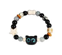 jiingekk Bracelet élégant en verre pour chats - Accessoire tendance pour un usage quotidien, rendez-vous et fêtes