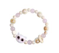 jiingekk Bracelet élégant en verre pour chats - Accessoire tendance pour un usage quotidien, rendez-vous et fêtes