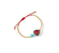 jiingekk Bracelet réglable élégant et coloré avec pendentif en forme de cœur pour un usage quotidien pour femme, taille unique, Comme décrit