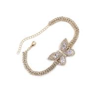 jiingekk Breloque en forme de papillon avec zircone cubique - Bijou tendance coréen pour tous les jours - Élégant papillon en diamants, taille unique, Comme décrit