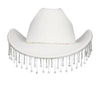 jiingekk Chapeau de cowboy de vacances à pompons disco surprise fille garçon cowgirl pour carnavals, festival de musique, fête disco