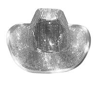 jiingekk Chapeau de cowboy disco pour DJ, boules de cow-boy, boules disco, enterrement de vie de jeune fille