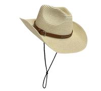 jiingekk Chapeau de paille Panama élégant à large bord, coupe-vent, pliable, pour la plage, les activités de plein air, les vacances, le Panama pour les vacances, beige, M