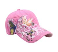 jiingekk Chapeau de soleil brodé en forme de papillon confortable et respirant pour femme - Pour cyclisme, course à pied, tennis, randonnée, sport, plage, b, Taille unique