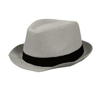 jiingekk Chapeau Fedoras classique pour homme avec bandes noires - Chapeau de soleil à bord court - Accessoire de déguisement pour gentleman