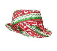 jiingekk Chapeau haut de forme Fedora à bord court pour scène de Noël, magiciens avec imprimé festival pour adultes, femmes, hommes, accessoire de Noël, festival, jazzhat