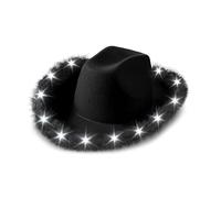 jiingekk Chapeau lumineux pour homme et femme - Chapeau de club clignotant - Chapeau western adulte unisexe - Costume d'Halloween - Bandeau LED