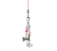 jiingekk Charmant porte-clés en forme d'ours pour téléphone - Accessoire pour femme tendance, Lanière Ours Blanc, taille unique