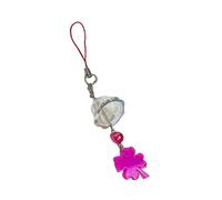 jiingekk Charme de téléphone transparent élégant avec trèfles à quatre feuilles et carillon portable porte-bonheur accessoire de mode usage quotidien
