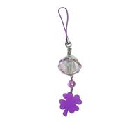 jiingekk Charme de téléphone transparent élégant avec trèfles à quatre feuilles et carillon portable porte-bonheur accessoire de mode usage quotidien