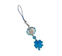 jiingekk Charme de téléphone transparent élégant avec trèfles à quatre feuilles et carillon portable porte-bonheur accessoire de mode usage quotidien