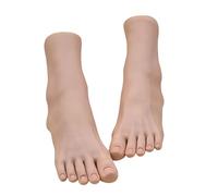 jiingekk Deux mannequins de pied détaillés avec peau texturée pour la photographie de sandales et les ongles, démonstration et affichage, massage, acupuncture, pratique du pied, taille unique, Comme