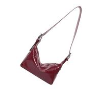 jiingekk Élégant sac à main à bandoulière tendance pour femme en polyuréthane pratique, design spacieux, décontracté, utilisation au bureau, sac pratique en polyuréthane, Rouge, One Size