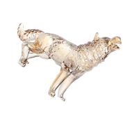 jiingekk Élégante figurine de loup hurlant en verre avec détails complexes pour la décoration de la maison