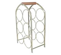 jiingekk Étagère de rangement autonome pour 6 bouteilles de vin en fer et bois