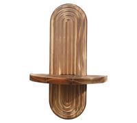 jiingekk Étagère murale en bois double couche de forme ovale pour plantes, organiseurs pour salle de bain, chambre à coucher, cuisine