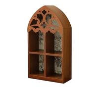 jiingekk Étagère murale flottante en bois sculpté avec précision pour la décoration de la maison, design multicouche inspiré mystérieux, affichage en cristal, étagère décorative à coupe précise