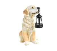 jiingekk Lampe solaire d'extérieur en forme de statue de chien avec LED pour pendaison de crémaillère, cadeau d'anniversaire pour femme, maman, décorations de jardin solaires