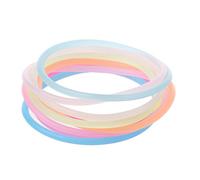 jiingekk Lot de 10 bracelets colorés en caoutchouc de silicone - Pour femme - Boucles d'oreilles créoles dorées, taille unique, Comme décrit