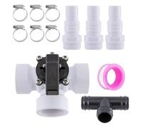 jiingekk Lot de 12 accessoires pour filtre à sable avec valves de dérivation 3 voies adaptateurs ABS et 6 colliers de serrage en métal adaptés à l'entretien de la piscine