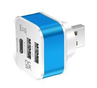 jiingekk Lot de 2 adaptateurs répartiteurs USB + type C pour voiture, maison, voyage, accessoires d'alimentation
