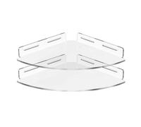 jiingekk Lot de 2 étagères d'angle en acrylique pour salle de bain - Économie d'espace - Solution de rangement adhésive pour salle de bain