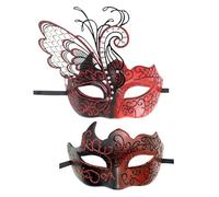 jiingekk Lot de 2 masques pour visage de mascarade pour homme et femme Motif papillon Halloween