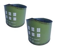 jiingekk Lot de 2 supports de conteneurs en fer pour la culture de balcon, pots de fleurs en métal antique, durable, construction extérieure