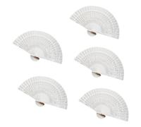 jiingekk Lot de 5 éventails pliants en bois pour invités de mariage