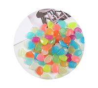 jiingekk Lot de 50/100 galets fluorescents décoratifs pour aquarium, pierres décoratives pour aquariums, roches sous-marines